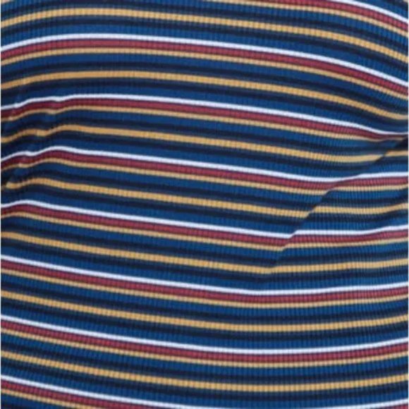 Ashley Stewart Blue Striped Twist Back Tee 14/16 - Picture 4 of 4